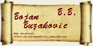 Bojan Buzaković vizit kartica